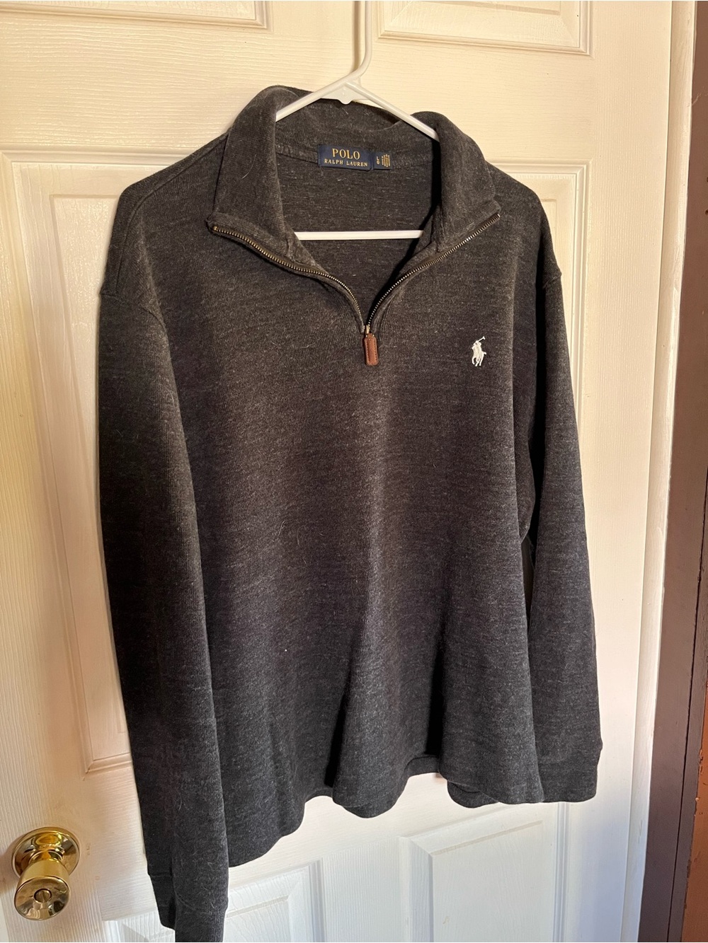 Ralph Lauren Men’s Dark Charcoal Zip-Up Sweater